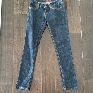 Forever 21 Blue Skinny Jeans with Faded Details